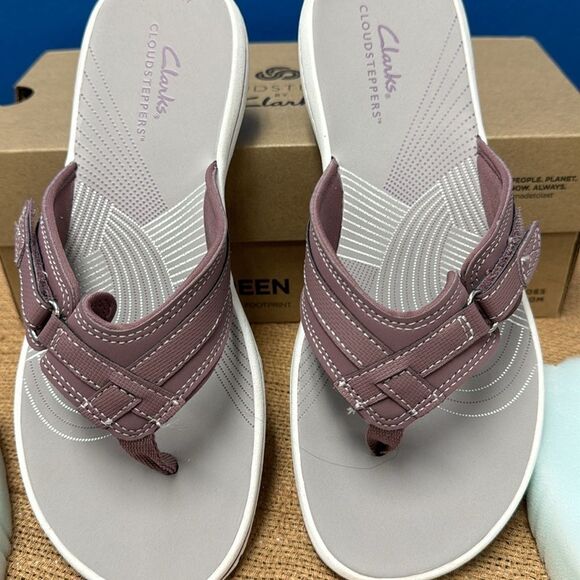 Clark cloudsteppers purple breeze sea sandals with box - Picture 5 of 8